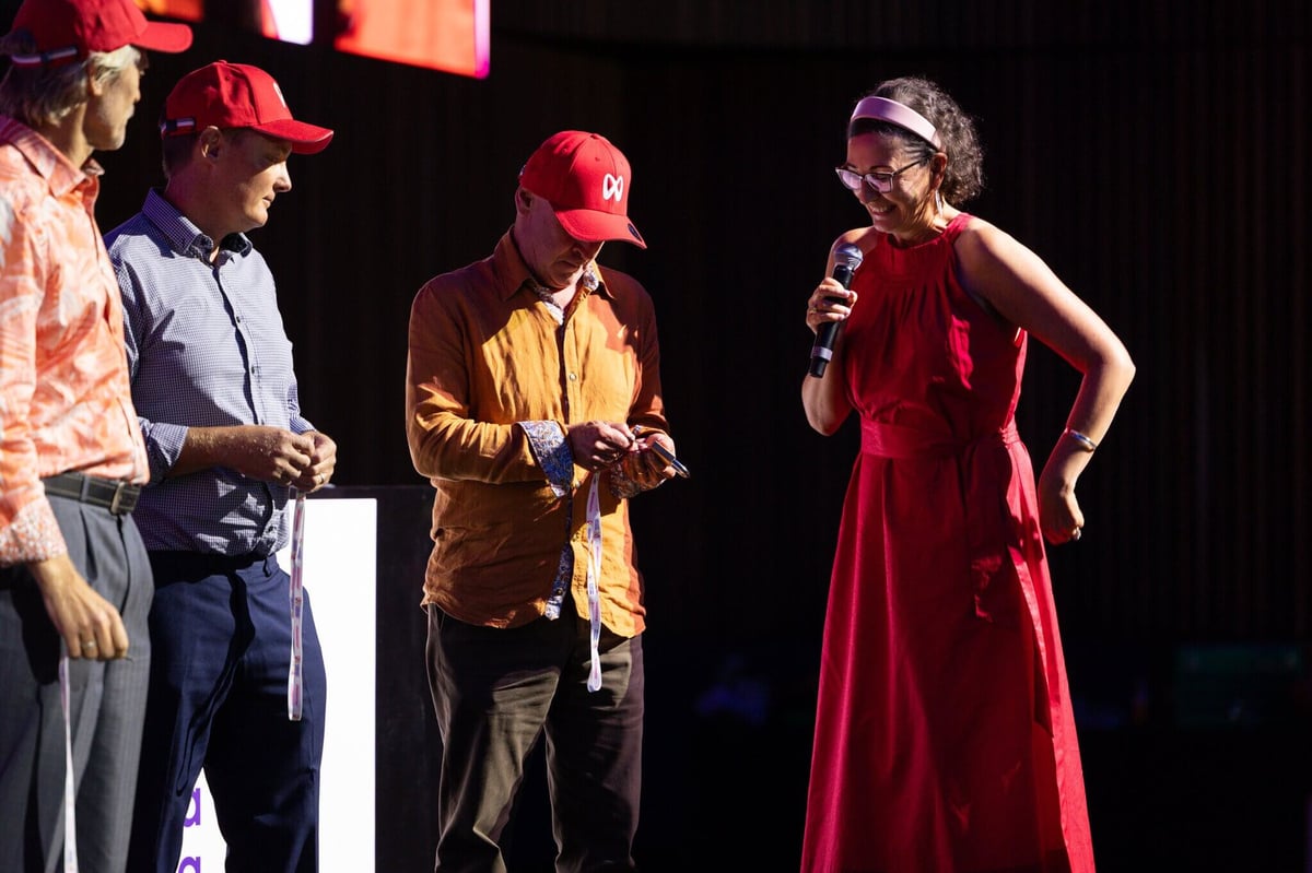 Hosts and key winners gathered on stage during Myeloma Australia's key ceremony